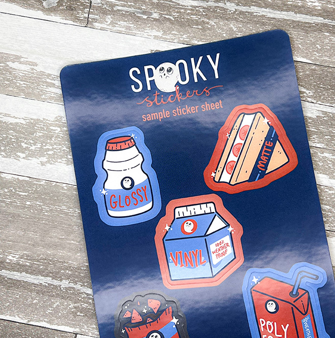 Luster Polyester Paper Sticker Weatherproof Polyester Kiss Cut Sticker Sheets - Spooky Stickers